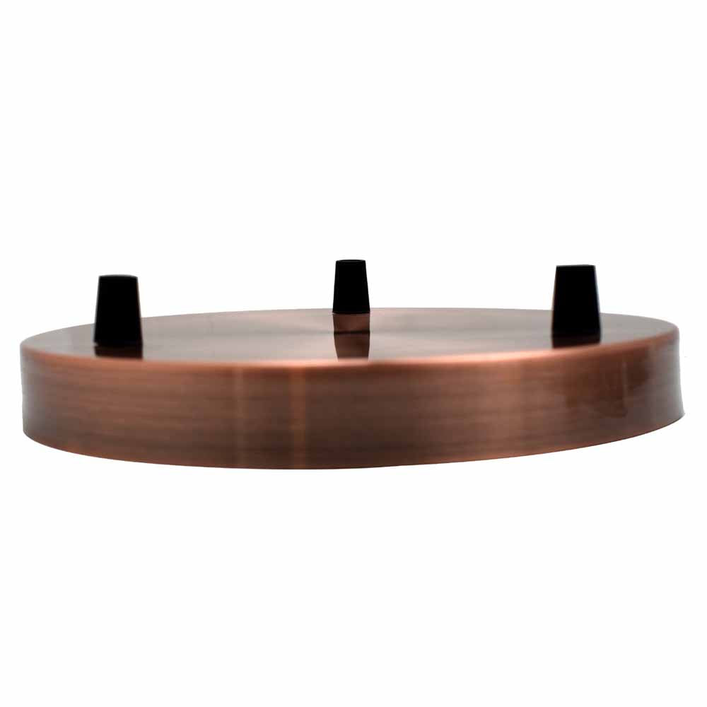 Multi-outlet ceiling rose, 3-way outlet Copper~3083