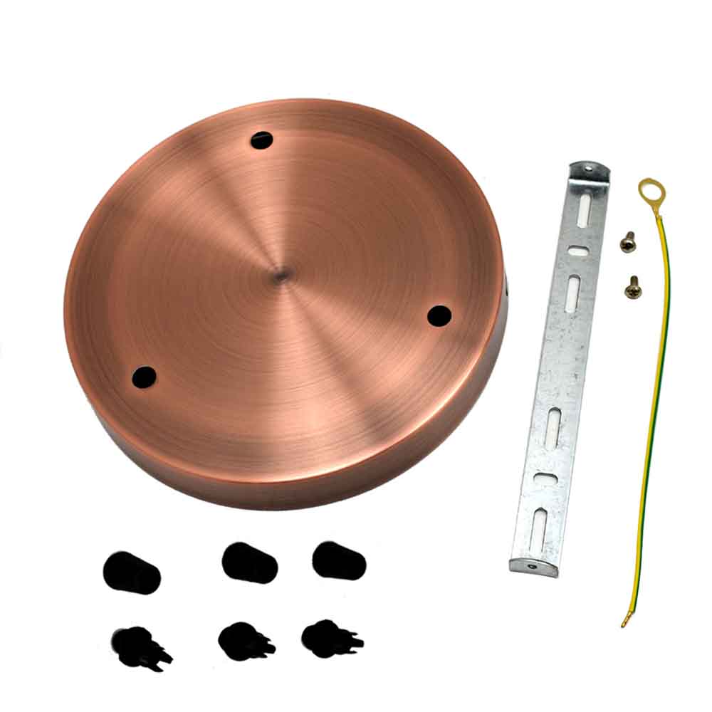 Multi-outlet ceiling rose, 3-way outlet Copper~3083