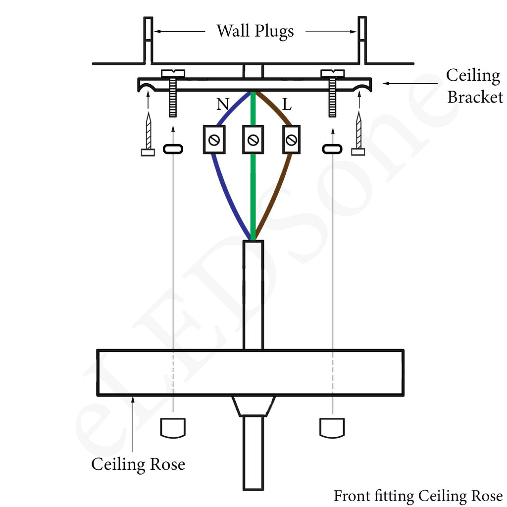 Front Fitting Single Point Yellow Brass Color Outlet Ceiling~1857