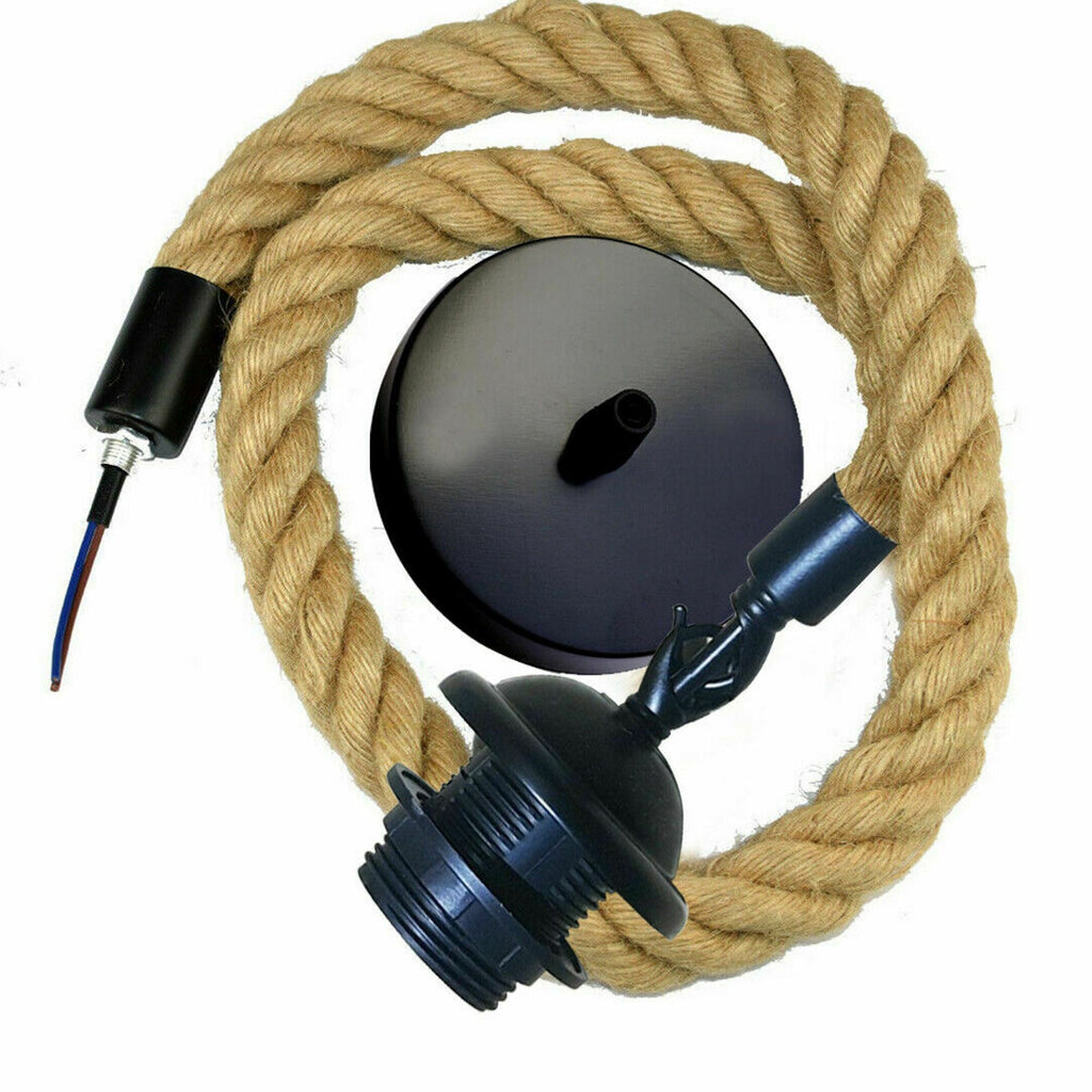 Retro Hemp Rope Iron Pendant Hanging set~2456