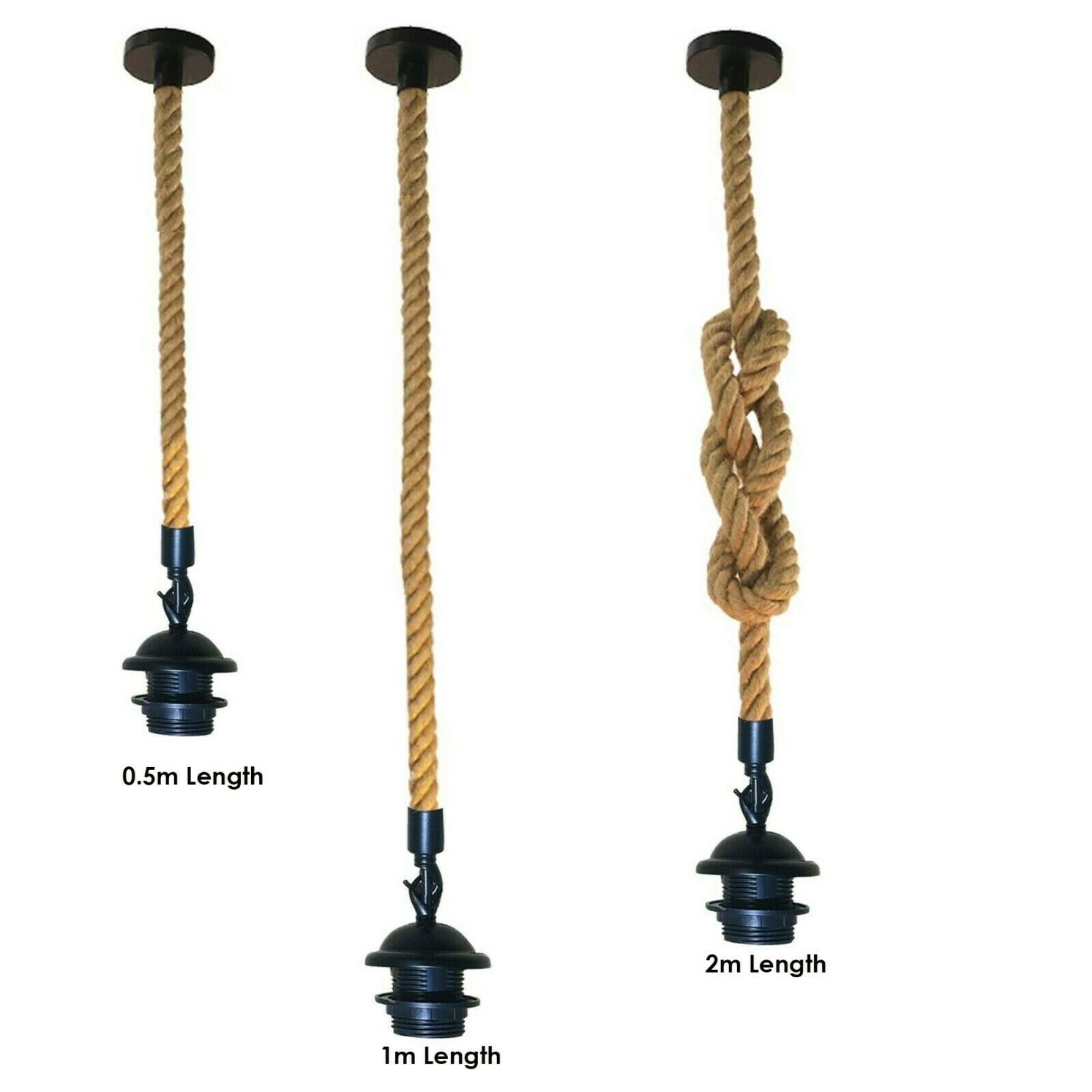 Retro Hemp Rope Iron Pendant Hanging set~2456